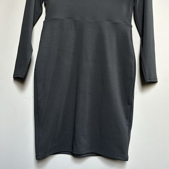 NWT Express Body Contour Cutout Ruched Bodice Mini Jersey Dress in Black Small - Picture 10 of 15